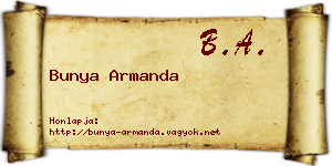 Bunya Armanda névjegykártya